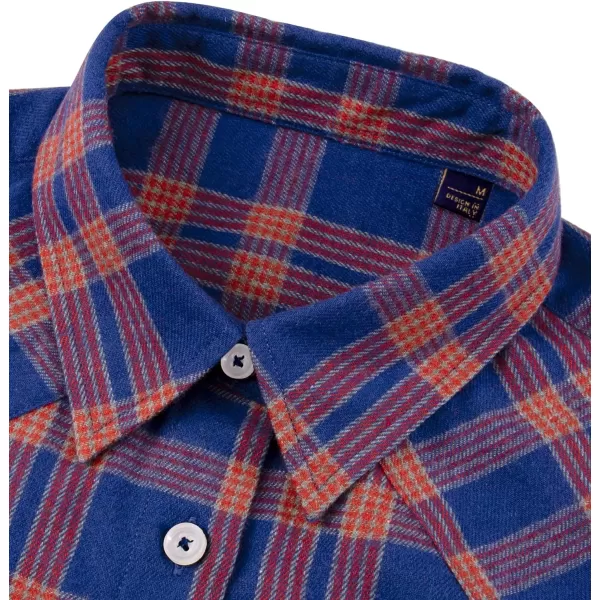 Alimens &amp; Gentle Womens Plaid Flannel Shirts Long Sleeve Roll Up Casual Button Down Shirt