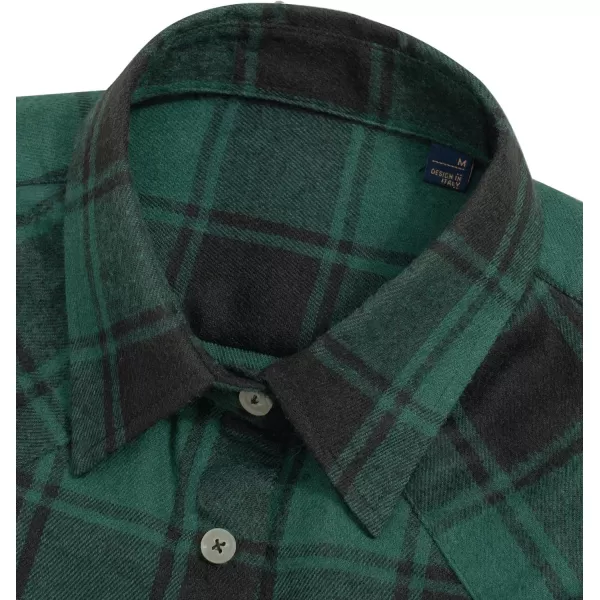 Alimens &amp; Gentle Womens Plaid Flannel Shirts Long Sleeve Roll Up Casual Button Down Shirt