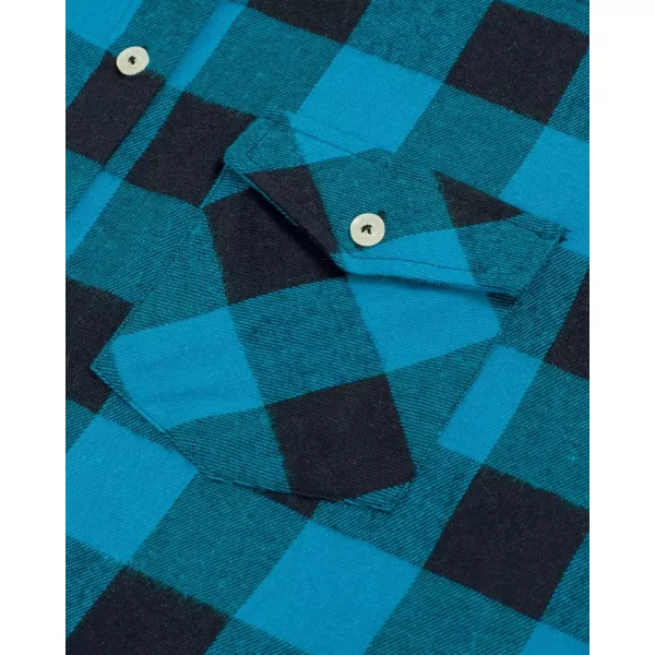 Alimens &amp; Gentle Womens Plaid Flannel Shirts Long Sleeve Roll Up Casual Button Down Shirt