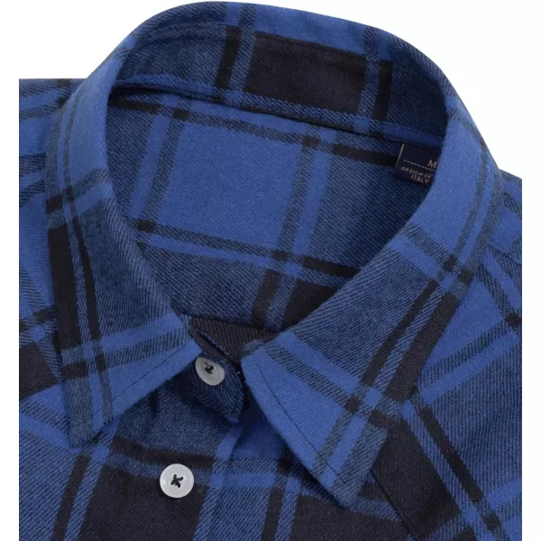 Alimens &amp; Gentle Womens Plaid Flannel Shirts Long Sleeve Roll Up Casual Button Down Shirt