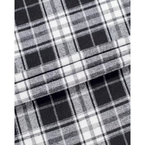 Alimens &amp; Gentle Womens Plaid Flannel Shirts Long Sleeve Roll Up Casual Button Down Shirt