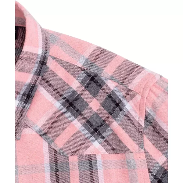 Alimens &amp; Gentle Womens Plaid Flannel Shirts Long Sleeve Roll Up Casual Button Down Shirt