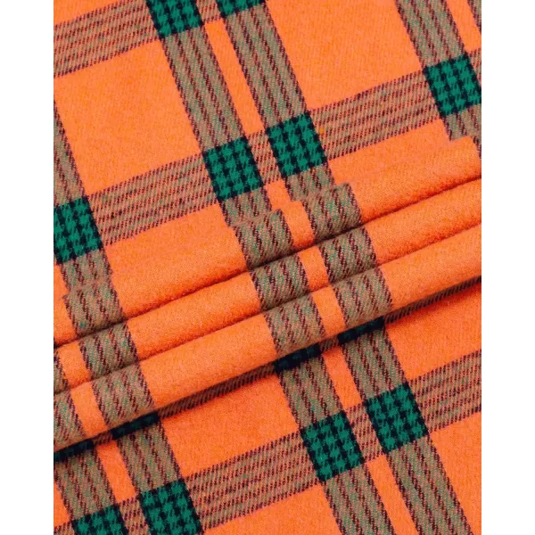 Alimens &amp; Gentle Womens Plaid Flannel Shirts Long Sleeve Roll Up Casual Button Down Shirt