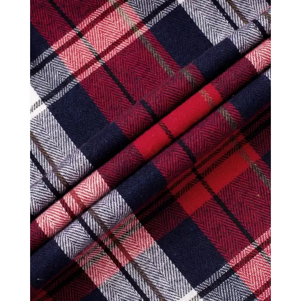 Alimens &amp; Gentle Womens Plaid Flannel Shirts Long Sleeve Roll Up Casual Button Down Shirt