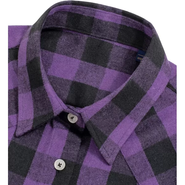 Alimens &amp; Gentle Womens Plaid Flannel Shirts Long Sleeve Roll Up Casual Button Down Shirt