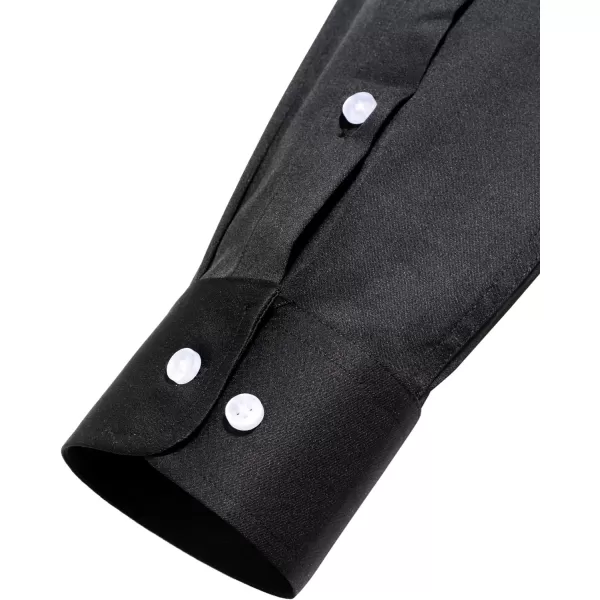 Alimens &amp; Gentle Men's Dress Shirts Long Sleeve Stretch Shirts Solid Button Down Shirt with Pocket