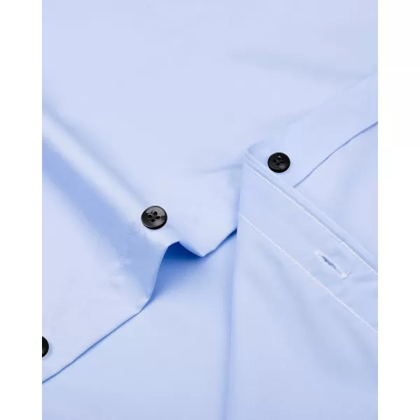Alimens &amp; Gentle Men's Dress Shirts Long Sleeve Stretch Shirts Solid Button Down Shirt with Pocket