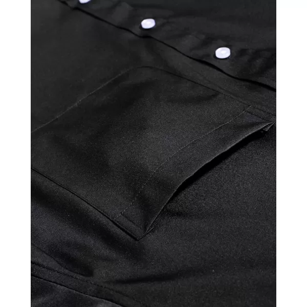 Alimens &amp; Gentle Men's Dress Shirts Long Sleeve Stretch Shirts Solid Button Down Shirt with Pocket
