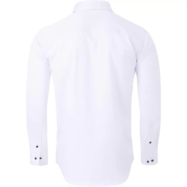 Alimens &amp; Gentle Men's Dress Shirts Long Sleeve Stretch Shirts Solid Button Down Shirt with Pocket