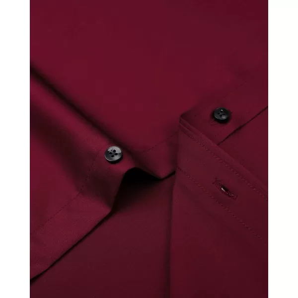 Alimens &amp; Gentle Men's Dress Shirts Long Sleeve Stretch Shirts Solid Button Down Shirt with Pocket