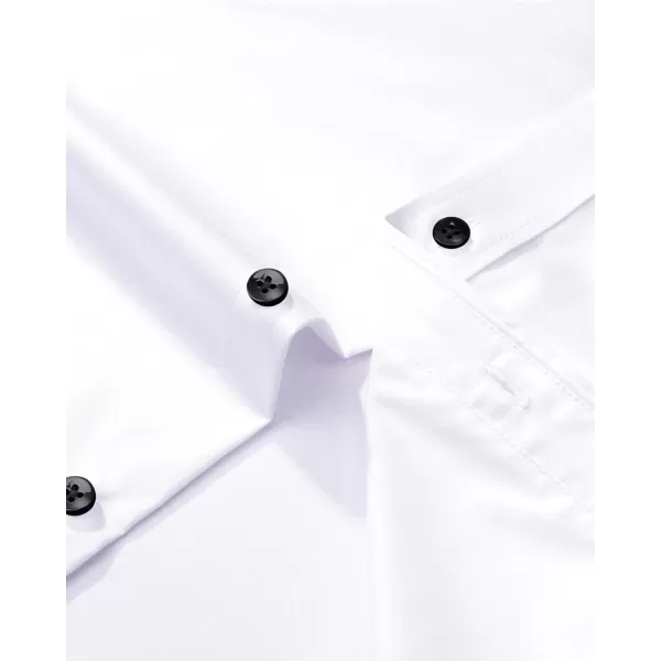 Alimens &amp; Gentle Men's Dress Shirts Long Sleeve Stretch Shirts Solid Button Down Shirt with Pocket