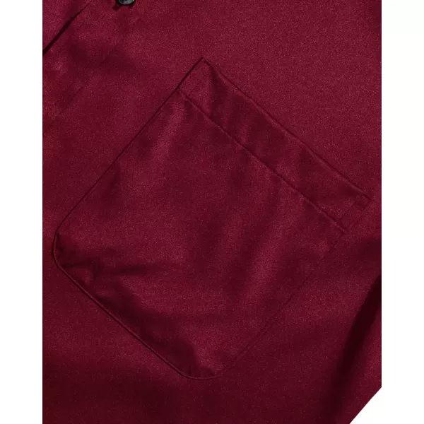 Alimens &amp; Gentle Men's Dress Shirts Long Sleeve Stretch Shirts Solid Button Down Shirt with Pocket