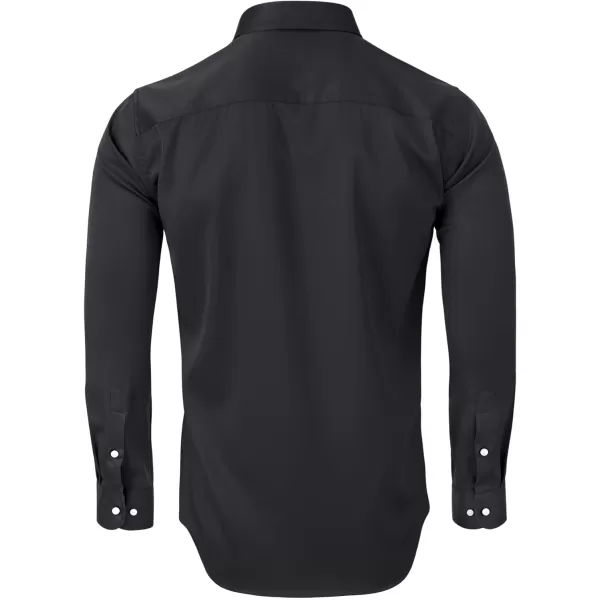 Alimens &amp; Gentle Men's Dress Shirts Long Sleeve Stretch Shirts Solid Button Down Shirt with Pocket