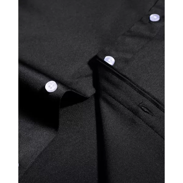 Alimens &amp; Gentle Men's Dress Shirts Long Sleeve Stretch Shirts Solid Button Down Shirt with Pocket
