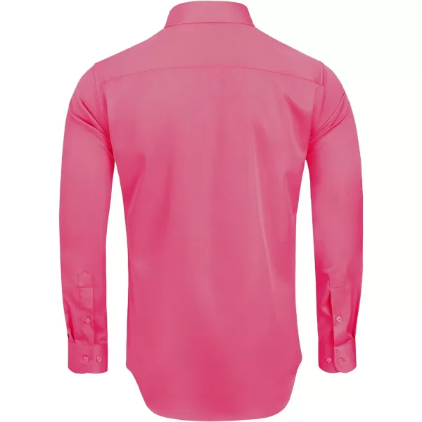 Alimens &amp; Gentle Men's Dress Shirts Long Sleeve Wrinkle-Free Stretch Shirts Solid Formal Button Down Shirt with Pocket