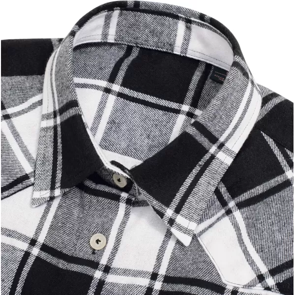 Alimens &amp; Gentle Womens Plaid Flannel Shirts Long Sleeve Roll Up Casual Button Down Shirt