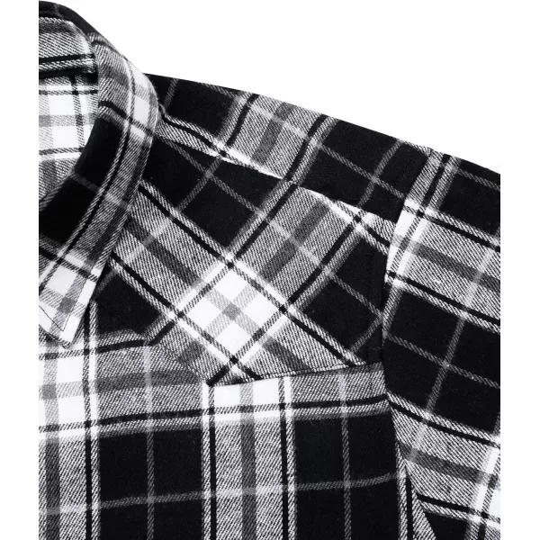 Alimens &amp; Gentle Womens Plaid Flannel Shirts Long Sleeve Roll Up Casual Button Down Shirt