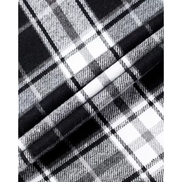 Alimens &amp; Gentle Womens Plaid Flannel Shirts Long Sleeve Roll Up Casual Button Down Shirt