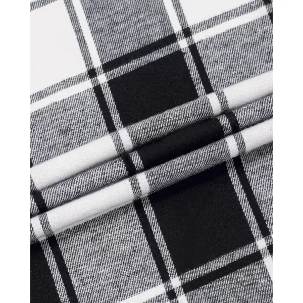 Alimens &amp; Gentle Womens Plaid Flannel Shirts Long Sleeve Roll Up Casual Button Down Shirt