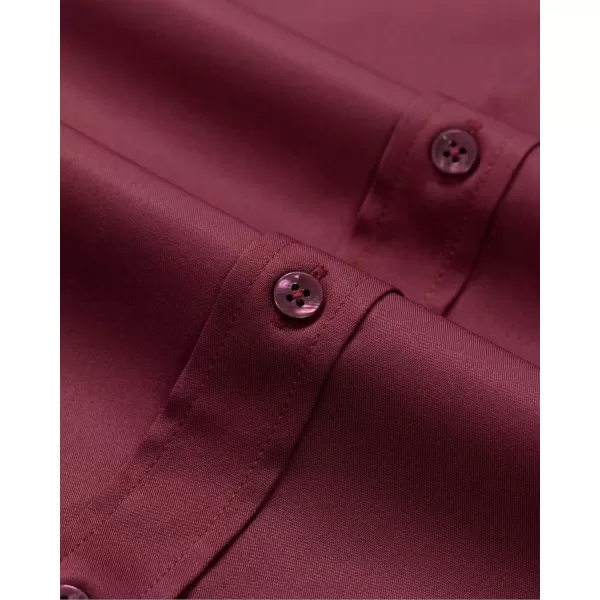 Alimens &amp; Gentle Men's Banded Collar Dress Shirts Wrinkle Free Long Sleeve Mandarin Collar Button Down Shirt