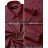 imageAlimens ampamp Gentle Mens Dress Shirts Long Sleeve WrinkleFree Formal Shirts Wedding Dating Business Casual Button Down ShirtDark Red