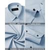 imageAlimens ampamp Gentle Mens Dress Shirts Long Sleeve WrinkleFree Formal Shirts Wedding Dating Business Casual Button Down ShirtLight Blue