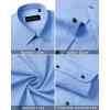 imageAlimens ampamp Gentle Mens Dress Shirts Long Sleeve WrinkleFree Formal Shirts Wedding Dating Business Casual Button Down ShirtMedium Blue