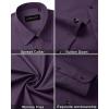imageAlimens ampamp Gentle Mens Dress Shirts Long Sleeve WrinkleFree Formal Shirts Wedding Dating Business Casual Button Down ShirtPurple