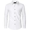 imageAlimens ampamp Gentle Mens Dress Shirts Long Sleeve WrinkleFree Formal Shirts Wedding Dating Business Casual Button Down ShirtWhite