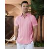 imageAlimens ampamp Gentle Mens Cuban Guayabera Shirts Cotton Linen Short Sleeve Button Down Shirts Casual Summer Beach Camp ShirtPale Pink