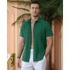 imageAlimens ampamp Gentle Mens Cuban Guayabera Shirts Cotton Linen Short Sleeve Button Down Shirts Casual Summer Beach Camp ShirtTeal Green
