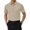 imageAlimens ampamp Gentle Mens Short Sleeve Dress Shirts Regular Fit Stretch WrinkleResistant Button Down ShirtsBeige