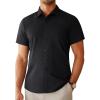imageAlimens ampamp Gentle Mens Short Sleeve Dress Shirts Regular Fit Stretch WrinkleResistant Button Down ShirtsBlack