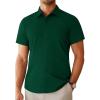 imageAlimens ampamp Gentle Mens Short Sleeve Dress Shirts Regular Fit Stretch WrinkleResistant Button Down ShirtsDark Green