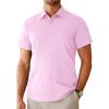 imageAlimens ampamp Gentle Mens Short Sleeve Dress Shirts Regular Fit Stretch WrinkleResistant Button Down ShirtsPink