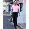 imageAlimens ampamp Gentle Mens Short Sleeve Dress Shirts Regular Fit Stretch WrinkleResistant Button Down ShirtsPink