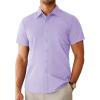 imageAlimens ampamp Gentle Mens Short Sleeve Dress Shirts Regular Fit Stretch WrinkleResistant Button Down ShirtsPurple