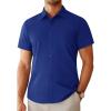 imageAlimens ampamp Gentle Mens Short Sleeve Dress Shirts Regular Fit Stretch WrinkleResistant Button Down ShirtsRoyal Blue