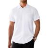 imageAlimens ampamp Gentle Mens Short Sleeve Dress Shirts Regular Fit Stretch WrinkleResistant Button Down ShirtsWhite