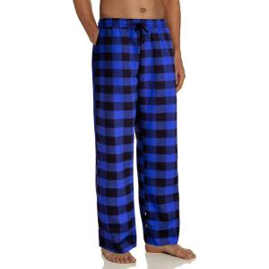 imageAlimens ampamp Gentle Mens Heavyweight Flannel Plaid Pajama Pants 100 Cotton Sleep Lounge PantBlue Black