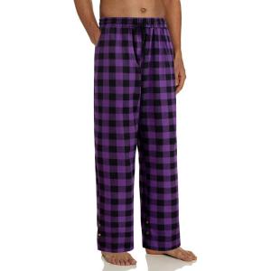 imageAlimens ampamp Gentle Mens Heavyweight Flannel Plaid Pajama Pants 100 Cotton Sleep Lounge PantPurple