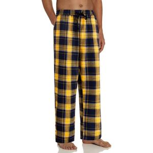 imageAlimens ampamp Gentle Mens Heavyweight Flannel Plaid Pajama Pants 100 Cotton Sleep Lounge PantYellow Navy