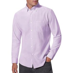 imageAlimens ampamp Gentle Mens Oxford Shirts Regular Fit Button Down Shirt Business Casual Shirts Long Sleeve Dress ShirtPurple