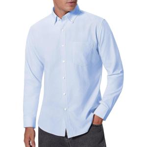 imageAlimens ampamp Gentle Mens Oxford Shirts Regular Fit Button Down Shirt Business Casual Shirts Long Sleeve Dress ShirtSky Blue