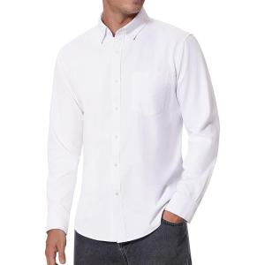 imageAlimens ampamp Gentle Mens Oxford Shirts Regular Fit Button Down Shirt Business Casual Shirts Long Sleeve Dress ShirtWhite