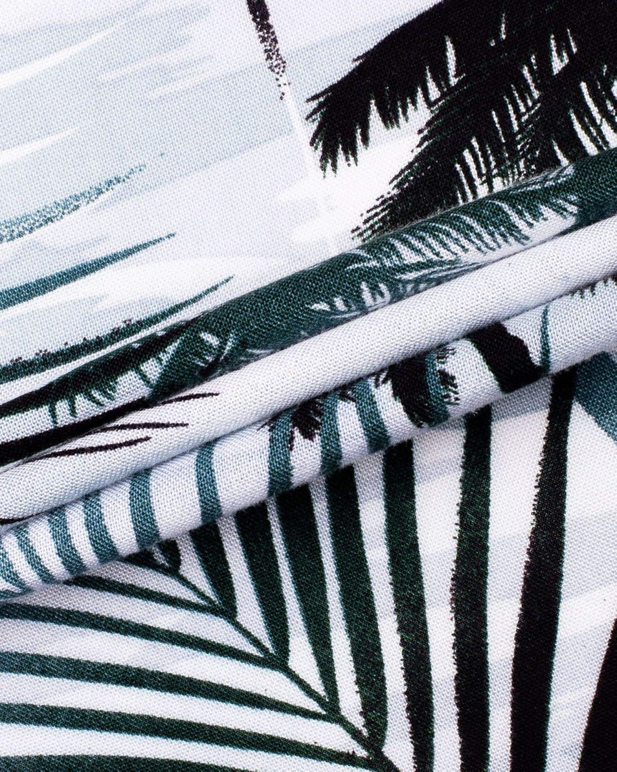 imageAlimens ampamp Gentle Hawaiian Shirt for Men Summer Beach Casual Short Sleeve Button Down Shirts Printed Tropical Vacation ShirtsBlack White Palm