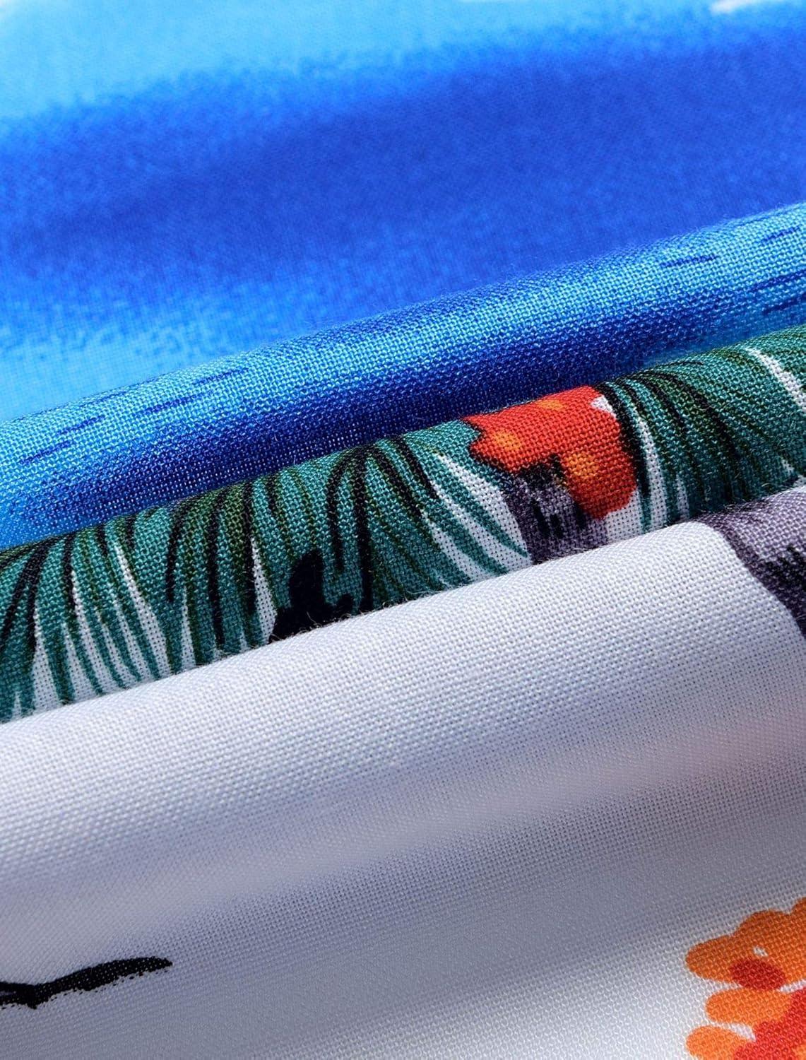 imageAlimens ampamp Gentle Hawaiian Shirt for Men Summer Beach Casual Short Sleeve Button Down Shirts Printed Tropical Vacation ShirtsBlue Sky
