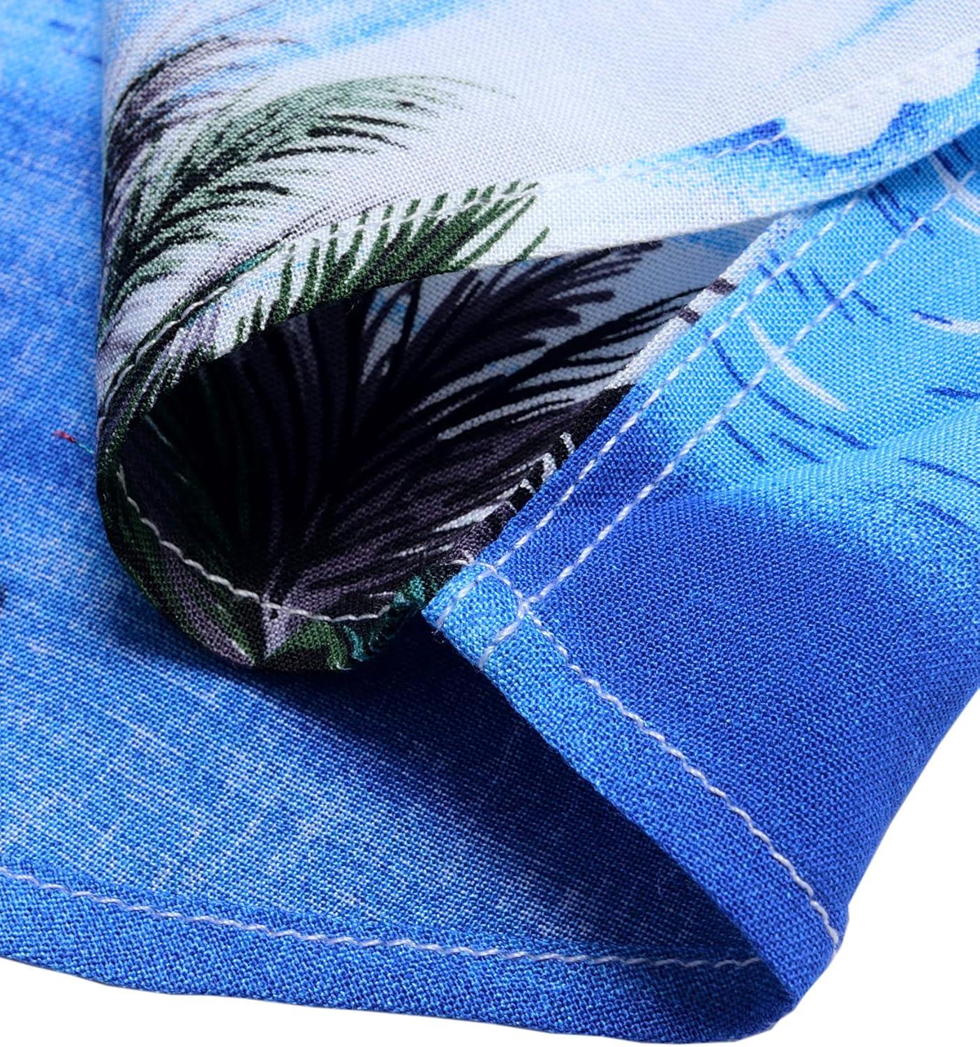 imageAlimens ampamp Gentle Hawaiian Shirt for Men Summer Beach Casual Short Sleeve Button Down Shirts Printed Tropical Vacation ShirtsBlue Sky