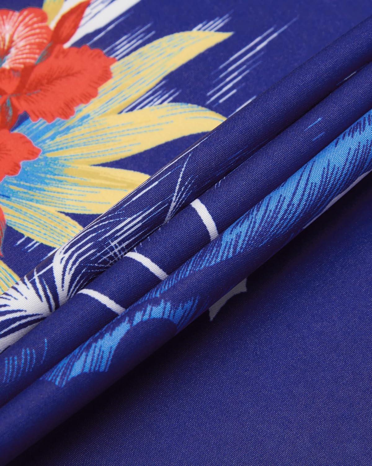 imageAlimens ampamp Gentle Hawaiian Shirt for Men Summer Beach Casual Short Sleeve Button Down Shirts Printed Tropical Vacation ShirtsBright Blue Beach