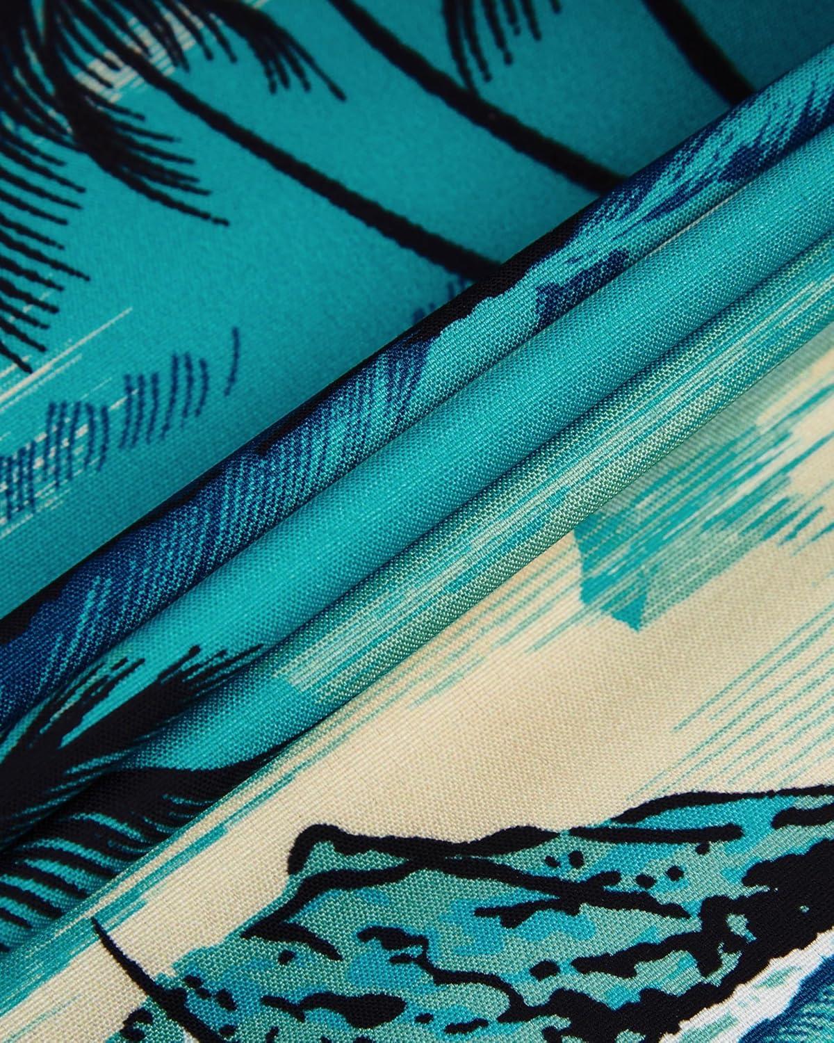 imageAlimens ampamp Gentle Hawaiian Shirt for Men Summer Beach Casual Short Sleeve Button Down Shirts Printed Tropical Vacation ShirtsDark Green Beach